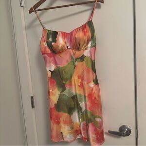 Floral Spaghetti Strap Mini Dress